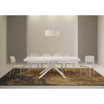 Tavolo allungabile 120x90/224 cm Karida Premium Bianco Frassino gambe bianche