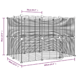 vidaXL Gabbia per Animali 20 Pannelli con Porta Nera 35x35 cm Acciaio