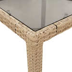 vidaXL Tavolo da Giardino Piano in Vetro Beige 190x90x75 cm Polyrattan