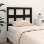 Testiera per Letto Nera 80,5x4x100 cm in Legno Massello di Pino