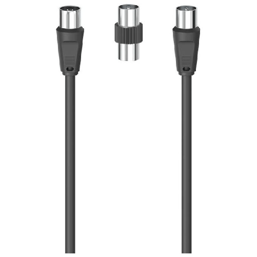 Hama-Cavo-antenna-M-F-con-adattatore-M-M-3-metri-75-dB-nero