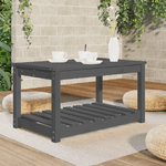 vidaXL Tavolo da Giardino Grigio 82,5x50,5x45 cm Legno Massello Pino