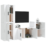 Set di Mobili Porta TV 4 pz Bianco Lucido in Legno ingegnerizzato