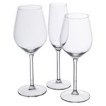 Set di Calici per 6 persone Vignoble 18 calici composto da 6 calici vino rosso capacita' 50 ml, 6 calici vino bianco capacita' 38 ml e 6 calici flu