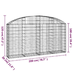 vidaXL Cesto Gabbione ad Arco 200x30x100/120 cm Ferro Zincato