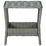 vidaXL Tavolo da Giardino Grigio Chiaro 45x45x46,5 cm in Polyrattan