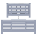 vidaXL Copertura per Radiatore Grigia in MDF 205 cm