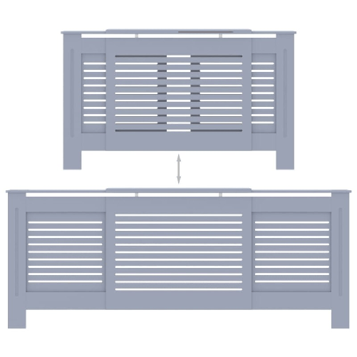 vidaXL Copertura per Radiatore Grigia in MDF 205 cm