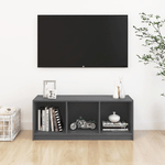 vidaXL Mobile Porta TV Grigio 104x33x41 cm in Legno Massello di Pino