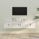 Set Mobili Porta TV 3 pz Bianco Lucido in Legno ingegnerizzato