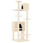 vidaXL Albero per Gatti con Tiragraffi in Sisal Crema 154 cm