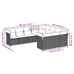 vidaXL Set Divano da Giardino 10 pz con Cuscini Grigio in Polyrattan