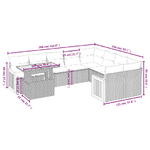 vidaXL Set Divani da Giardino 10pz con Cuscini in Polyrattan Nero