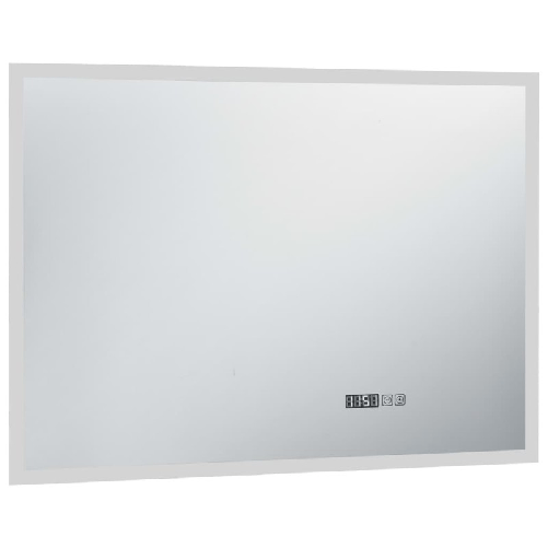 vidaXL Specchio LED Bagno con Sensore Tattile Schermo Orario 100x60cm