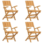 vidaXL Sedie da Giardino Pieghevoli 4pz 55x61x90cm Legno Massello Teak