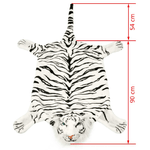 vidaXL Tappeto di Peluche a Forma di Tigre 144 cm Bianco