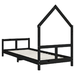 vidaXL Giroletto per Bambini Nero 80x200 cm in Legno Massello di Pino