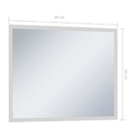 vidaXL Specchio LED da Bagno con Sensore Tattile 80x60 cm