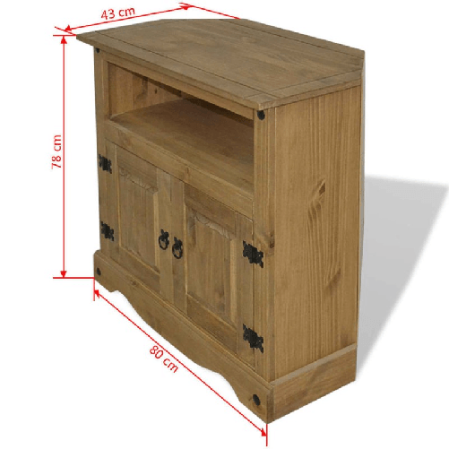 vidaXL Tavolo Console in Pino Messicano Corona Range 80x43x78 cm