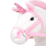 vidaXL Unicorno di Peluche in Piedi Bianco e Rosa XXL