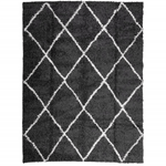 vidaXL Tappeto Shaggy a Pelo Lungo Moderno Nero e Crema 300x400 cm