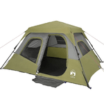 vidaXL Tenda da Campeggio per 6 Persone Verde Impermeabile