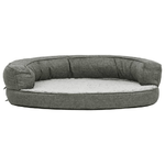 vidaXL Materasso Ergonomico per Cani 75x53 cm Pile Effetto Lino Grigio