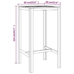 vidaXL Tavolo da Bar 60x60x110 cm in Legno di Pino Impregnato