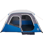 vidaXL Tenda da Campeggio con LED 6 Persone Azzurro