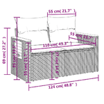 vidaXL Set Divani da Giardino 7 pz con Cuscini Grigio in Polyrattan