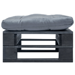 vidaXL Ottomana Pallet da Giardino con Cuscino Grigio in Legno Nero