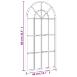 vidaXL Specchio da Parete Nero 40x80 cm Arco in Ferro