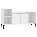 Mobile Porta TV Bianco Lucido 100x35x55 cm in Legno Ingegnerizzato