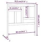 vidaXL Testiera per Letto Grigia 95,5x4x100 cm Legno Massello di Pino