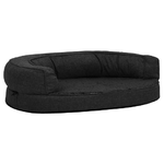 vidaXL Materasso Ergonomico per Cani 75x53 cm Pile Effetto Lino Nero