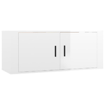 Set Mobili Porta TV 8pz Bianco Lucido in Legno ingegnerizzato