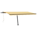 Tenda Automatica con Sensore Vento LED 500x350 cm Gialla Bianca