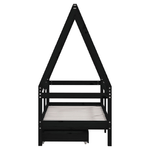 vidaXL Giroletto Bambini con Cassetti Nero 70x140cm Massello di Pino