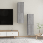 vidaXL Mobili Porta TV a Parete 2 pz Grigio Sonoma 30,5x30x110 cm