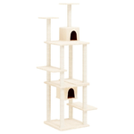 vidaXL Albero per Gatti con Tiragraffi in Sisal Crema 176 cm