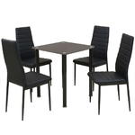 Set Tavolo e Sedie da Pranzo 5 pz Nero