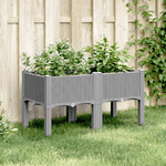 vidaXL Fioriera da Giardino con Gambe Grigio Chiaro 80x40x42 cm in PP