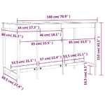 Tavolo da Bar Bianco 180x80x110 cm in Legno Massello di Pino