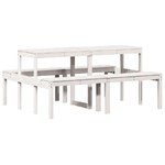 vidaXL Tavolo da Picnic Bianco 160x134x75 cm in Legno Massello di Pino