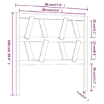 Testiera per Letto 96x4x100 cm in Legno Massello di Pino