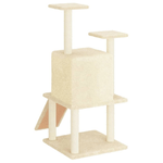 vidaXL Albero per Gatti con Tiragraffi in Sisal Crema 110 cm