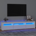 vidaXL Mobile Porta TV con Luci LED Bianco 195x35x40 cm