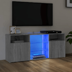 vidaXL Mobile Porta TV con Luci LED Grigio Sonoma 120x30x50 cm