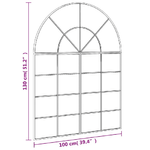 vidaXL Specchio da Parete Nero 100x130 cm Arco in Ferro