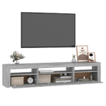 vidaXL Mobile Porta TV con Luci LED Grigio Sonoma 195x35x40 cm